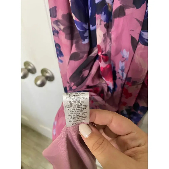 Kay Unger Ellen Pleated Floral Dress Size 0 - Picture 9 of 10